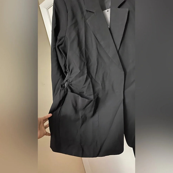 NWT ELOQUII Belted Cutout Detail Blazer Black Size 18 - Picture 7 of 12